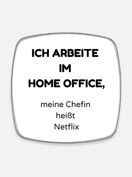 Home Office - Viereckiger Kühlschrankmagnet - Weiß