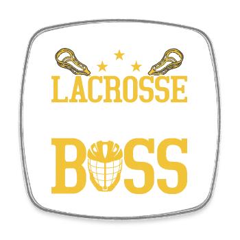Lacrosse Like A Team Player - Viereckiger Kühlschrankmagnet - Weiß - Vorne