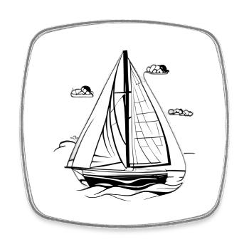 Voile Voilier Voilier Voilier Marin - Magnet carré - blanc - Devant