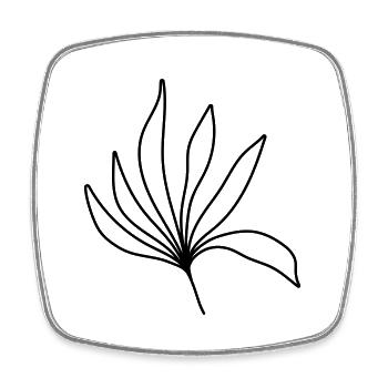 herbes simples - Magnet carré - blanc - Devant