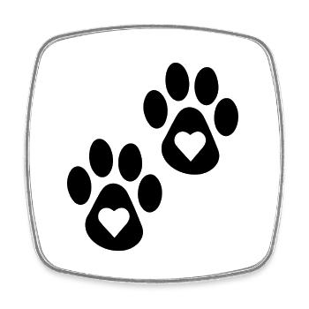 Hund Chien - Magnet carré - blanc - Devant