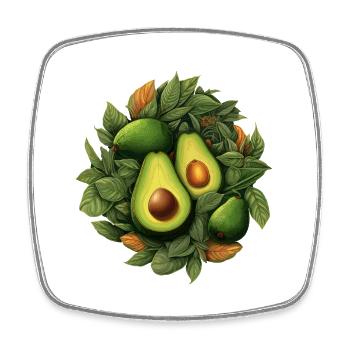 Avocado - Viereckiger Kühlschrankmagnet - Weiß - Vorne