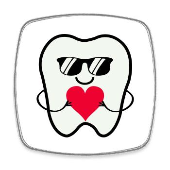 zahn smile sunglasses - Viereckiger Kühlschrankmagnet - Weiß - Vorne