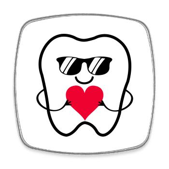 zahn smile sunglasses - Viereckiger Kühlschrankmagnet - Weiß - Vorne