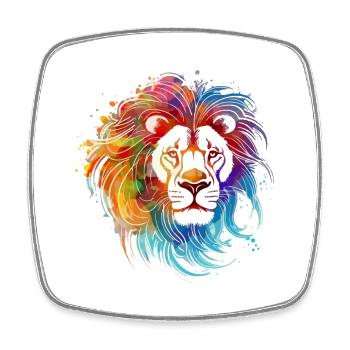 Ozi the Lion - Square fridge magnet - white - Front
