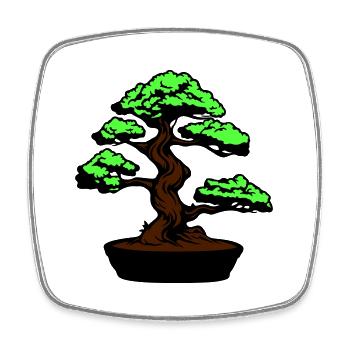 Symbole du bonsaï de l’arbre - Magnet carré - blanc - Devant