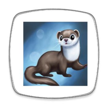 La petite Loutre féerique - Magnet carré - blanc - Devant