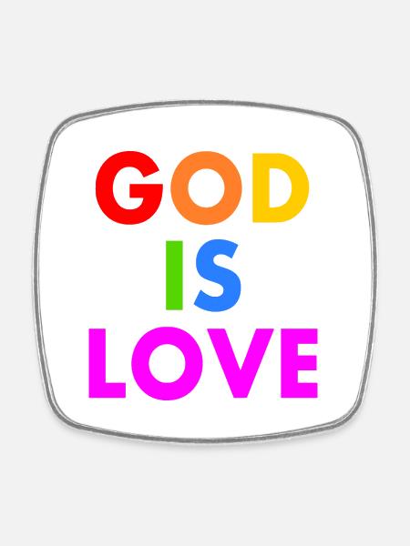 God is love - Viereckiger Kühlschrankmagnet - Weiß