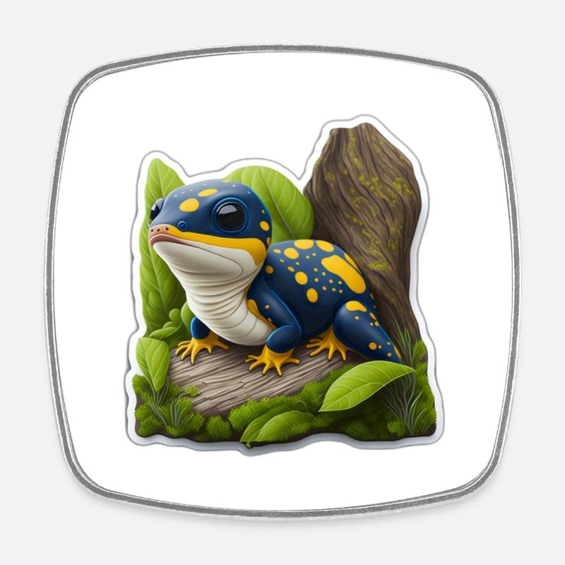 Small salamander - Square fridge magnet - white
