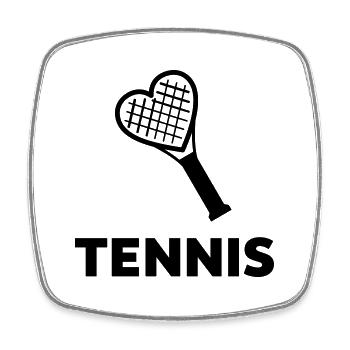 Raquettes de tennis Heart Tennis - Magnet carré - blanc - Devant