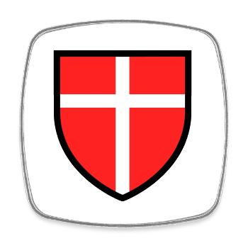 Blason croix blanche sur fond rouge - Magnet carré - blanc - Devant