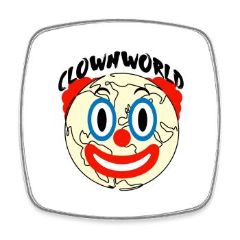 CLOWNWORLD - Magnet carré - blanc - Devant