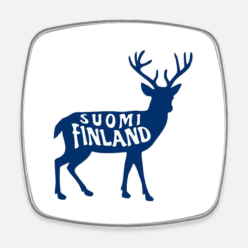 Suomi Finland Deer - Square fridge magnet - white