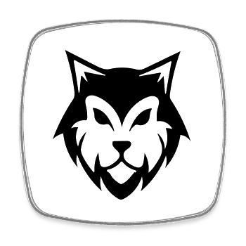 Alpha Wolf - Square fridge magnet - white - Front