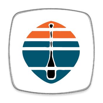 Paddle Sunset Logo - Magnet carré - blanc - Devant