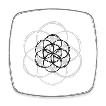 Blume des Lebens - Viereckiger Kühlschrankmagnet - Weiß - Vorne