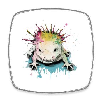 Kilko der Axolotl - Viereckiger Kühlschrankmagnet - Weiß - Vorne