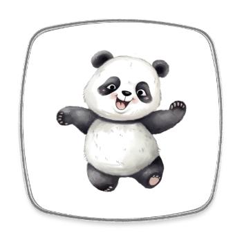 Panda / Classe Panda - Magnet carré - blanc - Devant