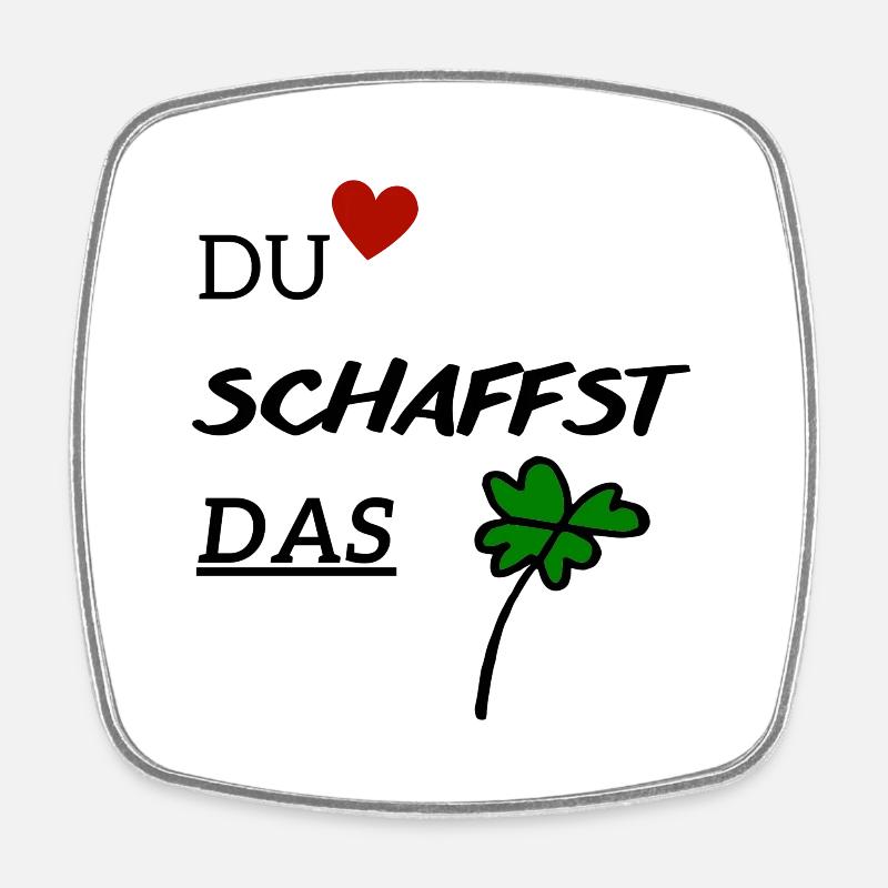 Du schaffst das - Viereckiger Kühlschrankmagnet - Weiß