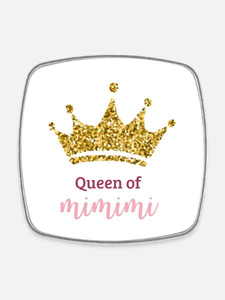Queen of mimimi - Viereckiger Kühlschrankmagnet - Weiß