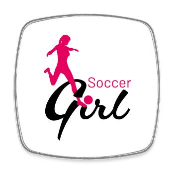 Soccer Girl Passing Game - Square fridge magnet - white - Front