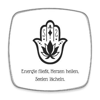 Energie fließt Herzen heilen Seelen lächeln Reiki - Viereckiger Kühlschrankmagnet - Weiß - Vorne