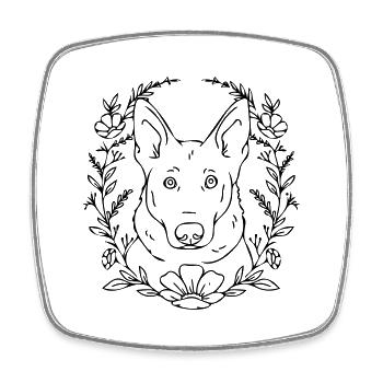 fleurs de chien des patrons - Magnet carré - blanc - Devant