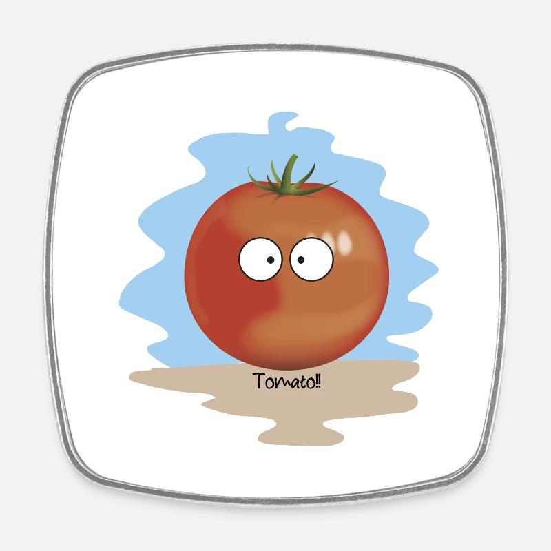 Tomato - Square fridge magnet - white