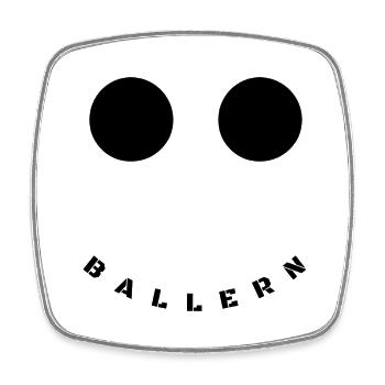 Ballspielfreude - Viereckiger Kühlschrankmagnet - Weiß - Vorne
