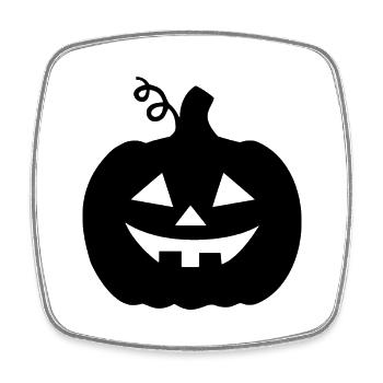 Halloween Kürbis - Viereckiger Kühlschrankmagnet - Weiß - Vorne