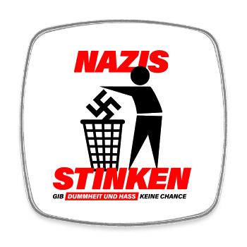 2023 05 shirt nzs stinken back schwarz rot Druck - Viereckiger Kühlschrankmagnet - Weiß - Vorne