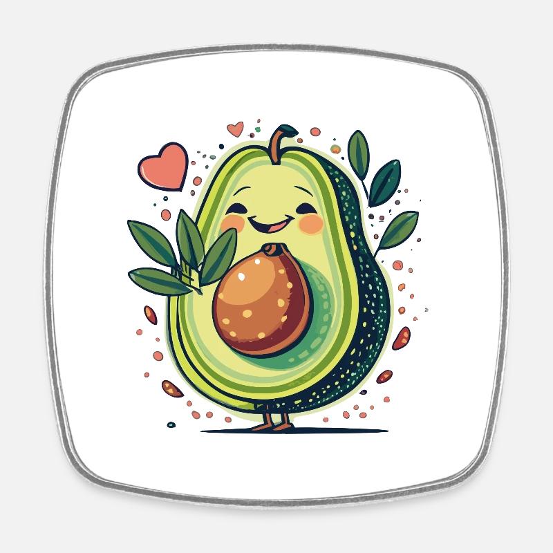 Avocado - Magnet carré - blanc