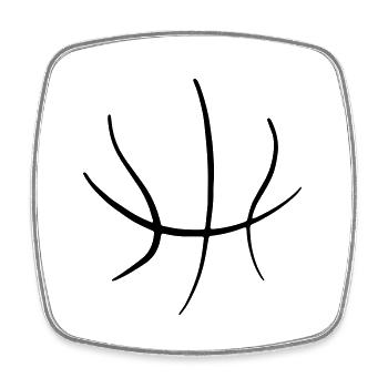 Basketball 49 - Viereckiger Kühlschrankmagnet - Weiß - Vorne