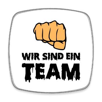 wir sind ein team - Viereckiger Kühlschrankmagnet - Weiß - Vorne