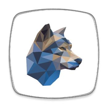 Wilder Wolf Polygon Wilde Tier Wandern Natur Seele - Viereckiger Kühlschrankmagnet - Weiß - Vorne