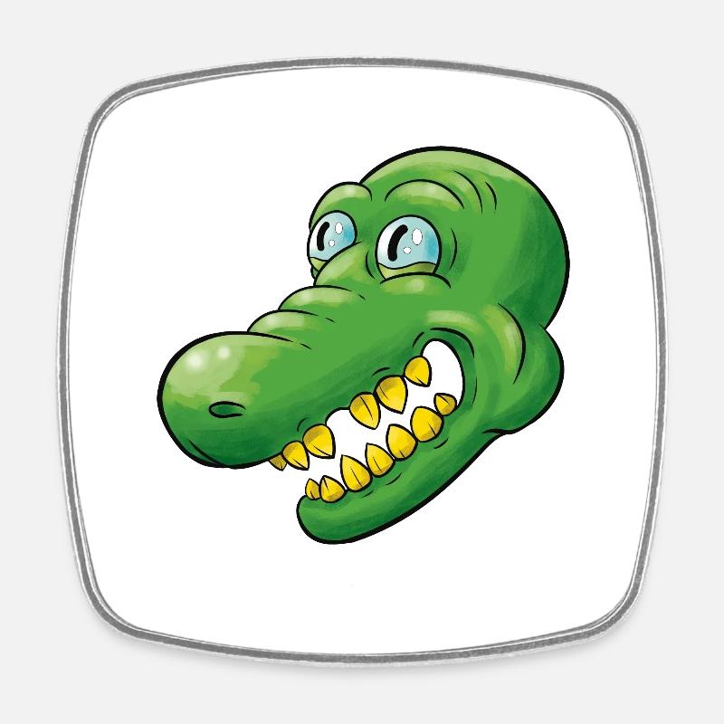 Crocodile - Square fridge magnet - white