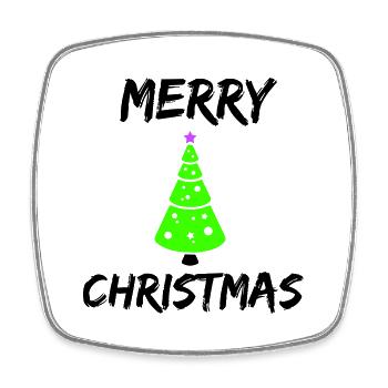 merry christmas - Viereckiger Kühlschrankmagnet - Weiß - Vorne