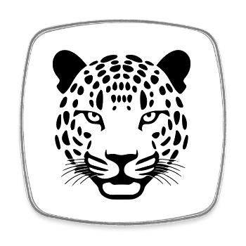 Leopard - Viereckiger Kühlschrankmagnet - Weiß - Vorne