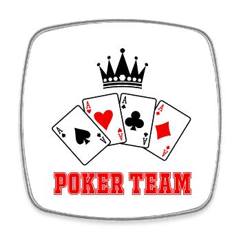 poker team - Viereckiger Kühlschrankmagnet - Weiß - Vorne