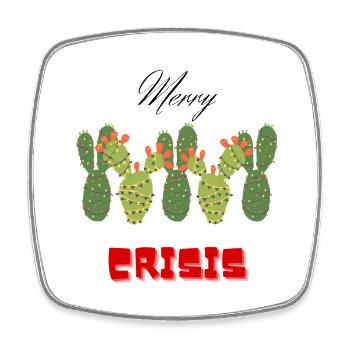 Merry Crisis - Viereckiger Kühlschrankmagnet - Weiß - Vorne