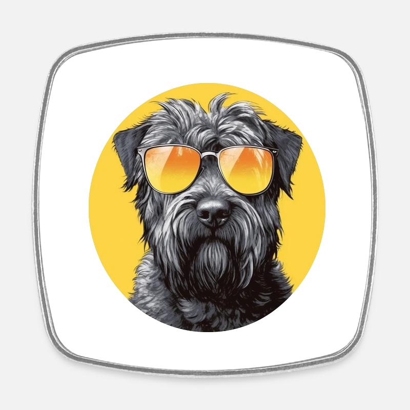 Bouvier - Square fridge magnet - white