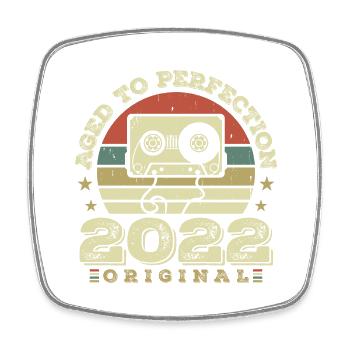 Originelle Vintage-Geschenkidee zum Jubiläum 2022 - Viereckiger Kühlschrankmagnet - Weiß - Vorne