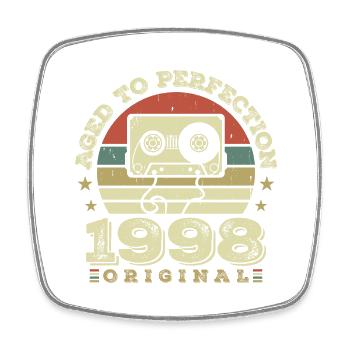 Original Vintage Anniversary Gift Idea 1998 - Square fridge magnet - white - Front