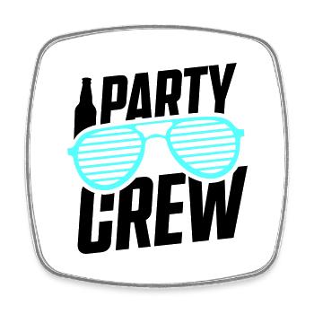 party crew - Viereckiger Kühlschrankmagnet - Weiß - Vorne
