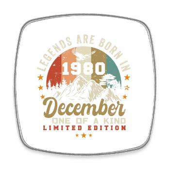 The Legends were published in December 1980 - Retro 1980 - Square fridge magnet - white - Front