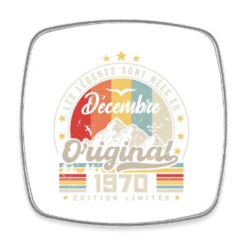 Cadeau D'anniversaire Nées En Décembre 1970 - Magnet carré - blanc - Devant