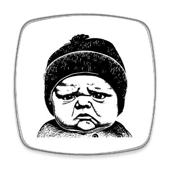 The Grumpy Baby - Square fridge magnet - white - Front