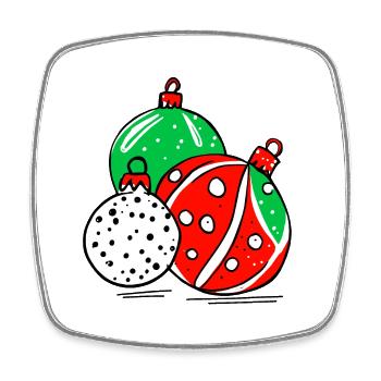 Christmas Decoration Balls - Square fridge magnet - white - Front