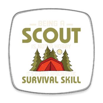 Apocalypse Ready: Scout Skills Mastery Tee - Viereckiger Kühlschrankmagnet - Weiß - Vorne
