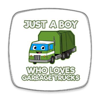 Müllwagen Liebe Müllabfuhr Kind Junge I Geschenk - Viereckiger Kühlschrankmagnet - Weiß - Vorne